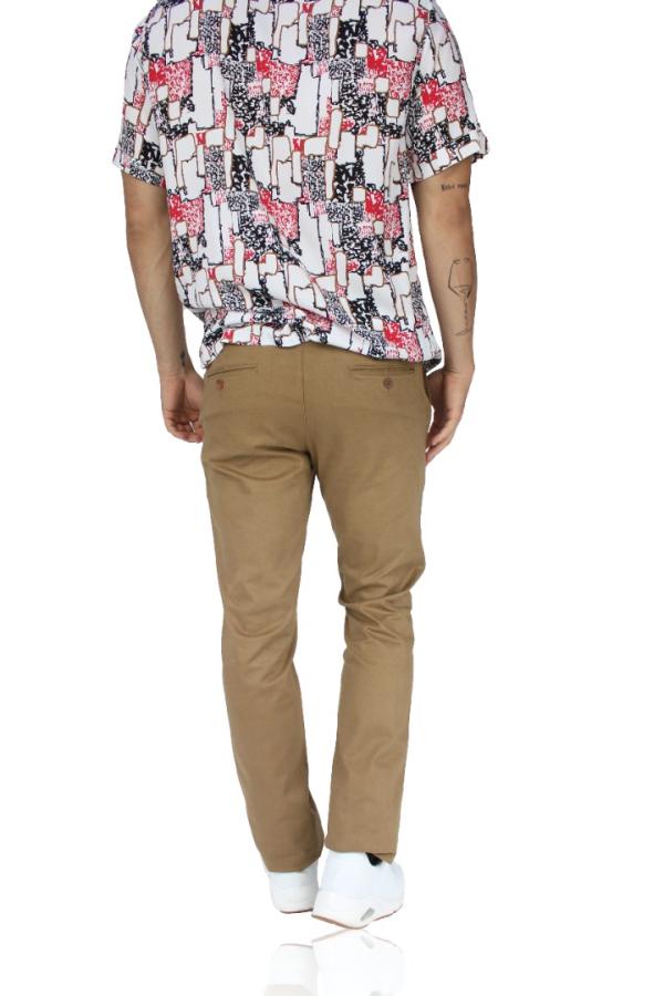 Pantalón De Vestir Camel Slim Fit De Algodón Stretch Para Hombre